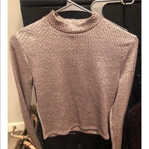 High neck, long sleeve Charlotte Russe crop top